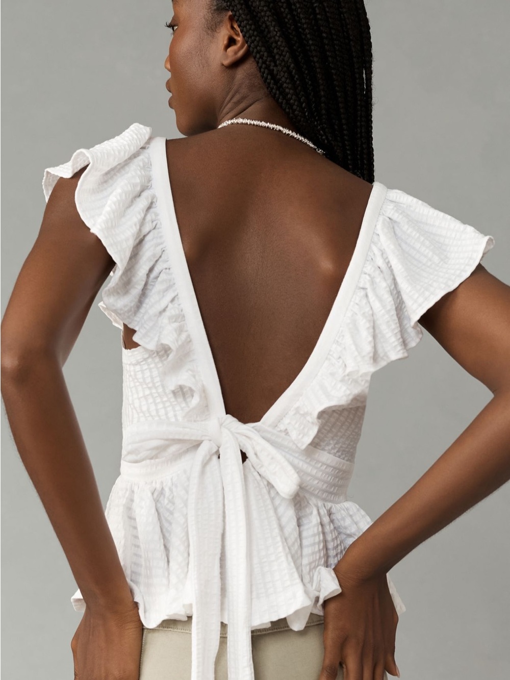 Maeve Ruffled Peplum Open-Back Top - size M - NWT!!! - Picture 2 of 8